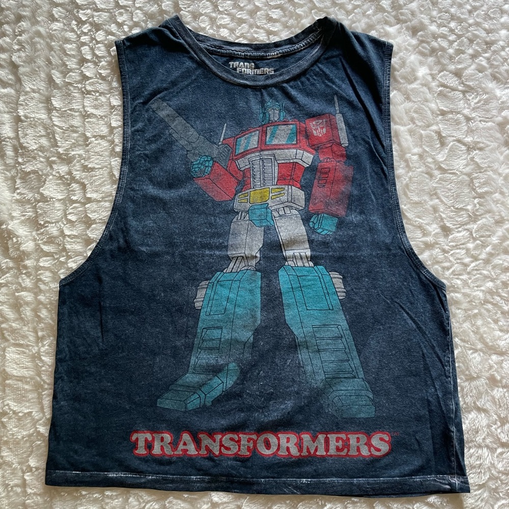 Transformers: Juniors Pre-Owned size (S) blue tank top. Optimus Prime character